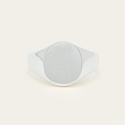 Sterling Silver Men's Oval Signet Ring - Ring - Walker & Hall