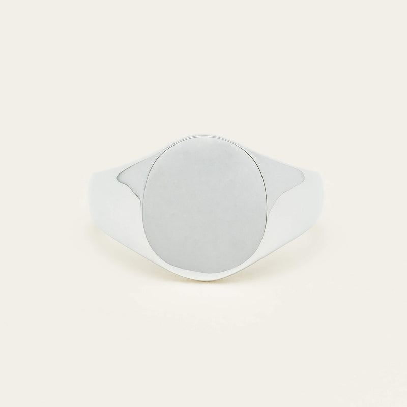 Sterling Silver Men's Oval Signet Ring - Ring - Walker & Hall