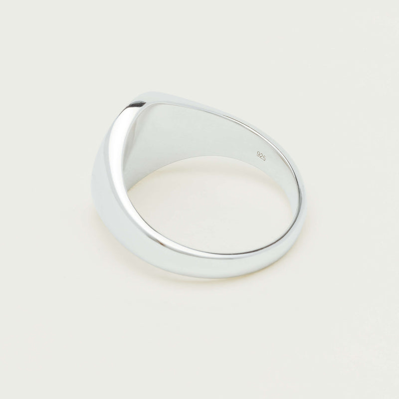 Sterling Silver Men's Oval Signet Ring - Ring - Walker & Hall