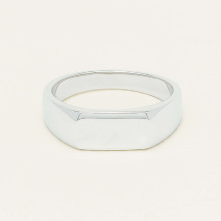 Sterling Silver Rectangular Signet Ring - Ring - Walker & Hall