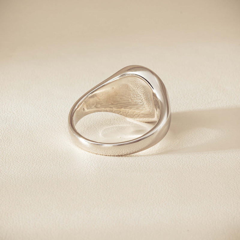 Sterling Silver Oval Onyx Signet Ring - Ring - Walker & Hall