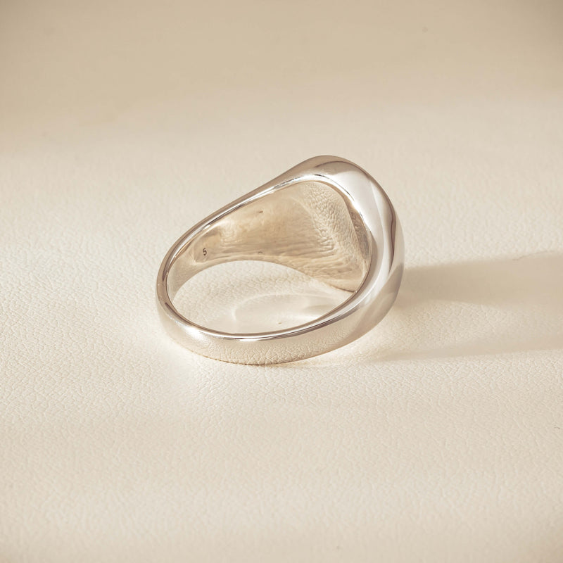 Sterling Silver Oval Onyx Signet Ring - Ring - Walker & Hall