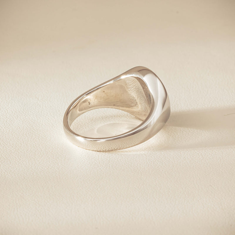 Sterling Silver Oval Onyx Signet Ring - Ring - Walker & Hall