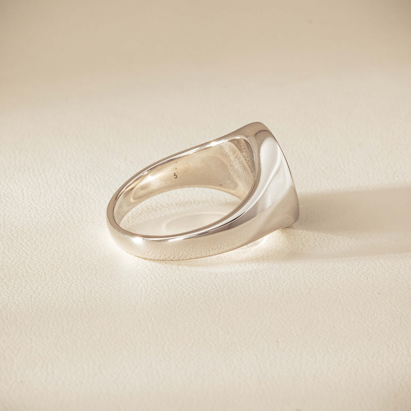 Sterling Silver Oval Onyx Signet Ring - Ring - Walker & Hall
