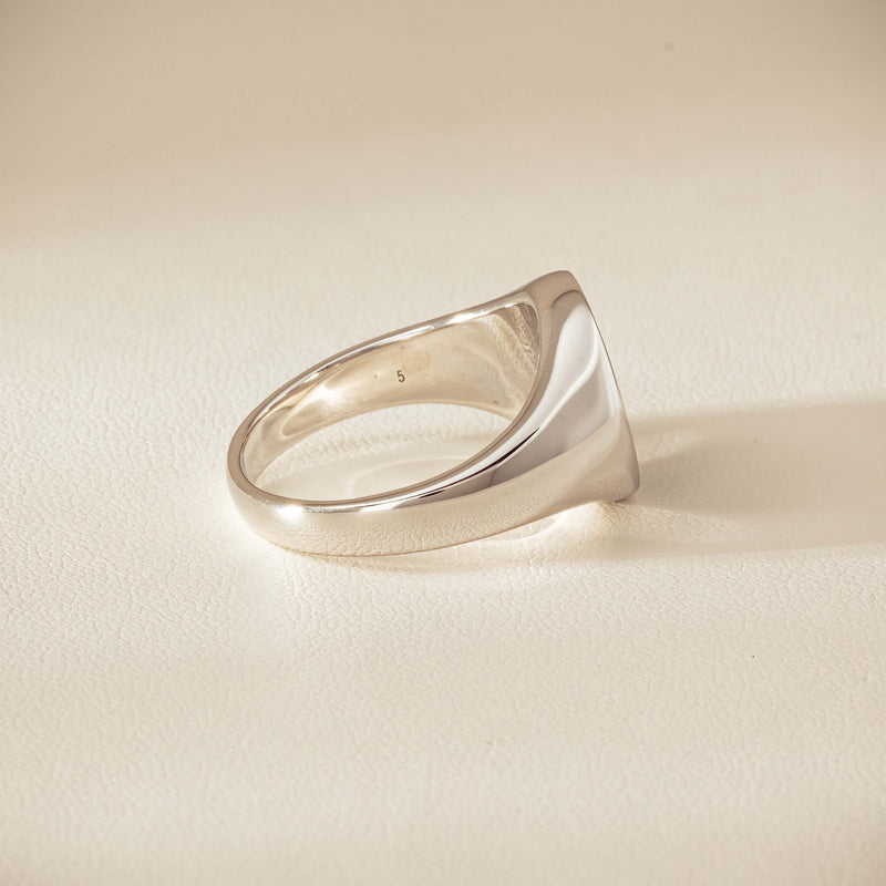 Sterling Silver Oval Onyx Signet Ring - Ring - Walker & Hall