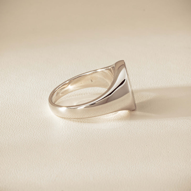 Sterling Silver Oval Onyx Signet Ring - Ring - Walker & Hall