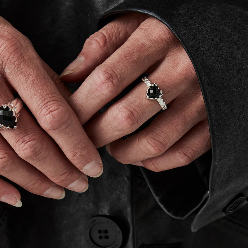 Stolen Girlfriends Club Mini Claw Ring - Sterling Silver & Onyx-Ring-Walker & Hall