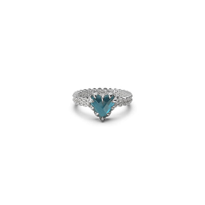 SGC x W&H London Blue Topaz Mini Love Claw Ring - Silver - Ring - Walker & Hall