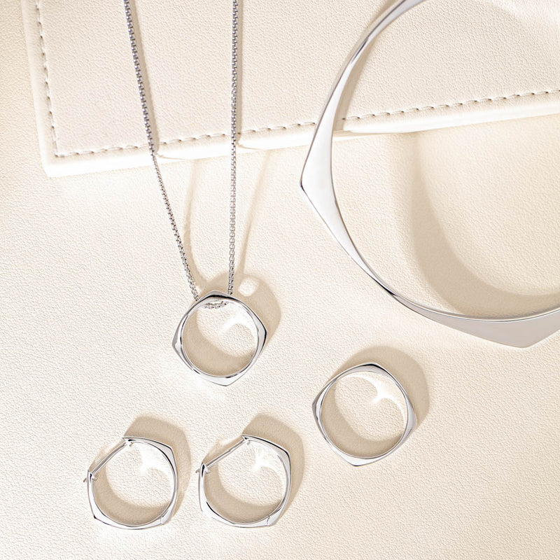 Sterling Silver Eos Pendant-Necklace-Walker & Hall