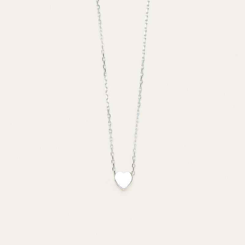 Sterling Silver Noted Heart Charm - Necklace - Walker & Hall