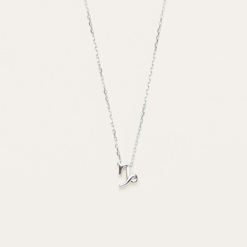 Sterling Silver Noted Zodiac Necklace (Pendant + Chain) - Necklace - Walker & Hall