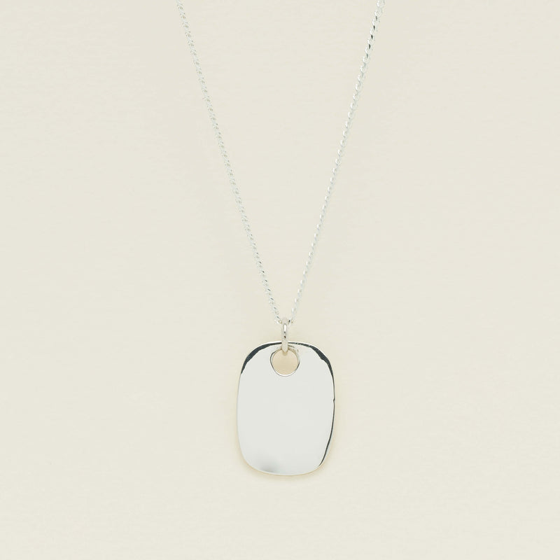 Sterling Silver ID Pendant With Curb Chain - Necklace - Walker & Hall