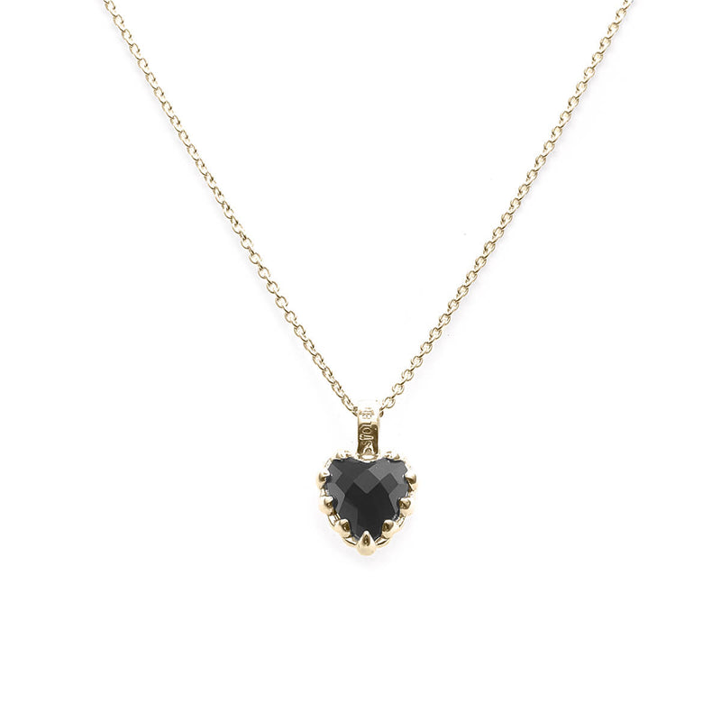 Stolen Girlfriends Club Mini Love Claw Necklace - Gold Plated & Onyx-Necklace-Walker & Hall