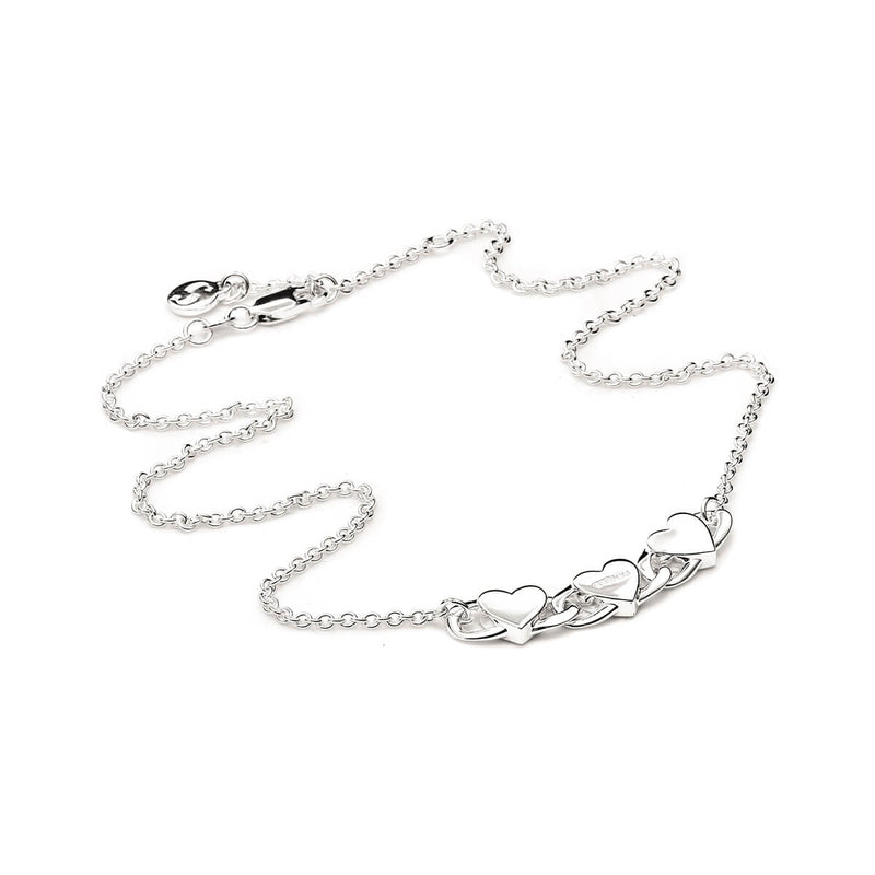 Stolen Girlfriends Club Triple Heart Love Chain Necklace - Sterling Silver-Necklace-Walker & Hall