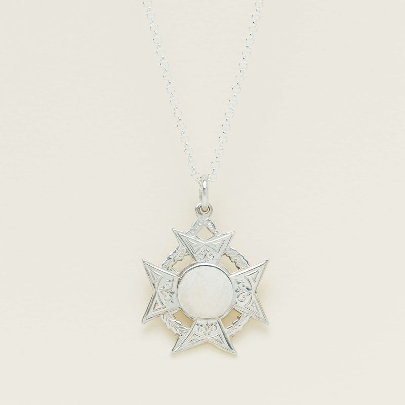 Deja Vu Sterling Silver Maltese Cross Boxing Medal Pendant - Necklace - Walker & Hall