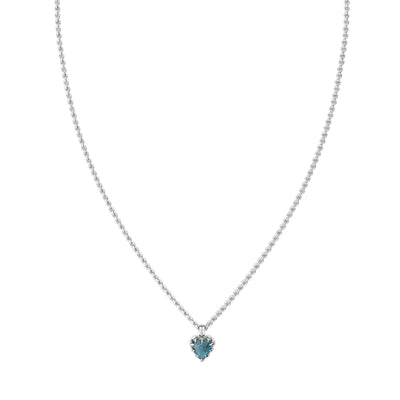 SGC x W&H London Blue Topaz Mini Love Claw Necklace - Silver - Necklace - Walker & Hall