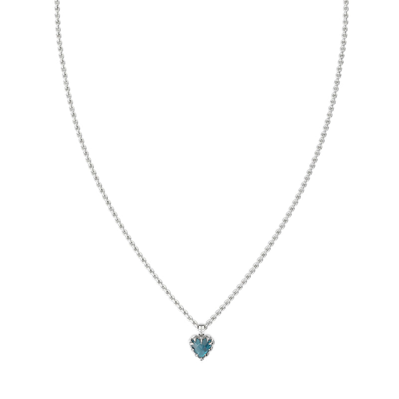 SGC x W&H London Blue Topaz Mini Love Claw Necklace - Silver - Necklace - Walker & Hall