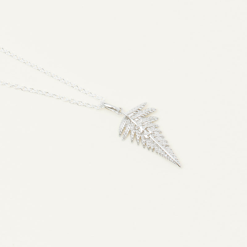 Sterling Silver New Zealand Fern Pendant - Necklace - Walker & Hall