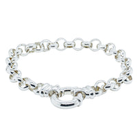 Sterling Silver Round Belcher Bracelet With Bolt Clasp-Bracelet-Walker & Hall