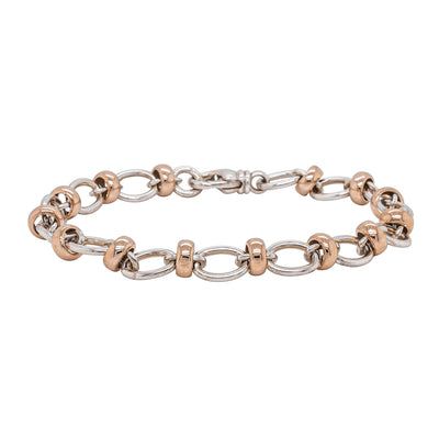 9ct Rose Gold & Sterling Silver Belcher Bracelet - Bracelet - Walker & Hall