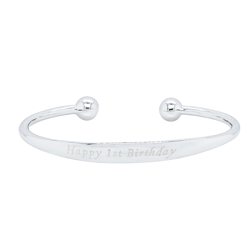 Sterling Silver Baby Cuff-Bracelet-Walker & Hall