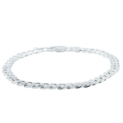 Sterling Silver Curb Bracelet-Bracelet-Walker & Hall
