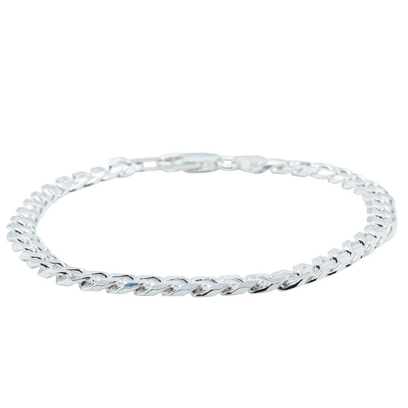 Sterling Silver Curb Bracelet-Bracelet-Walker & Hall