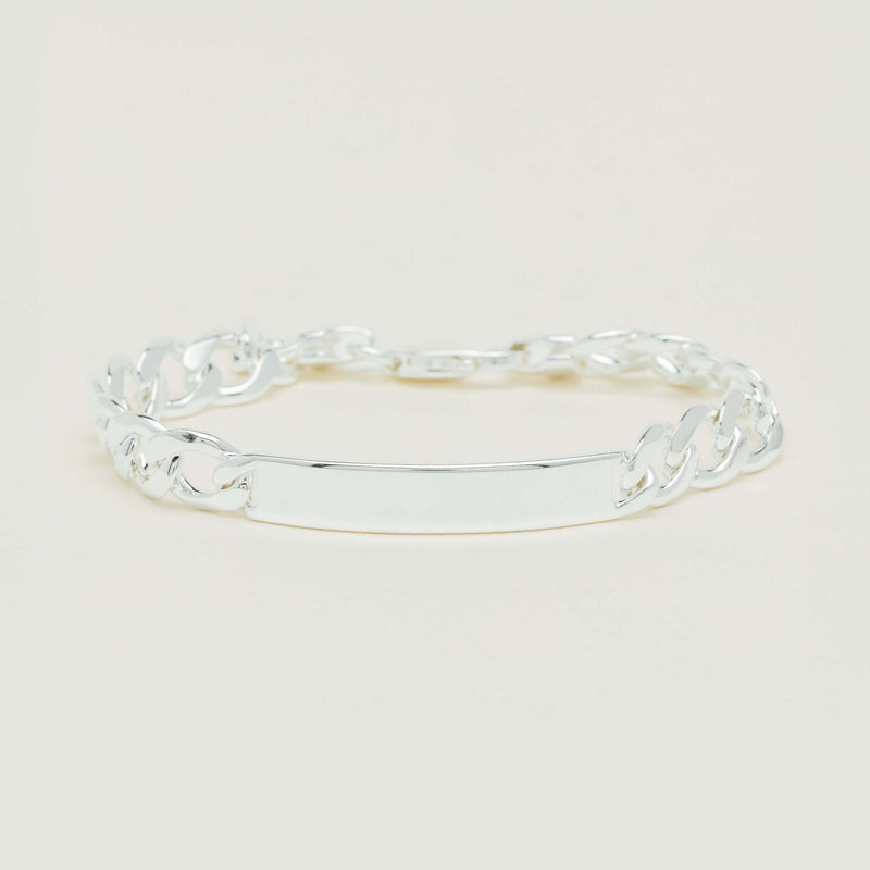 Sterling Silver Men's ID Bracelet 22cm - Bracelet - Walker & Hall