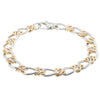 9ct Yellow Gold & Sterling Silver Celtic Weave and Oval Curb Bracelet-Bracelet-Walker & Hall
