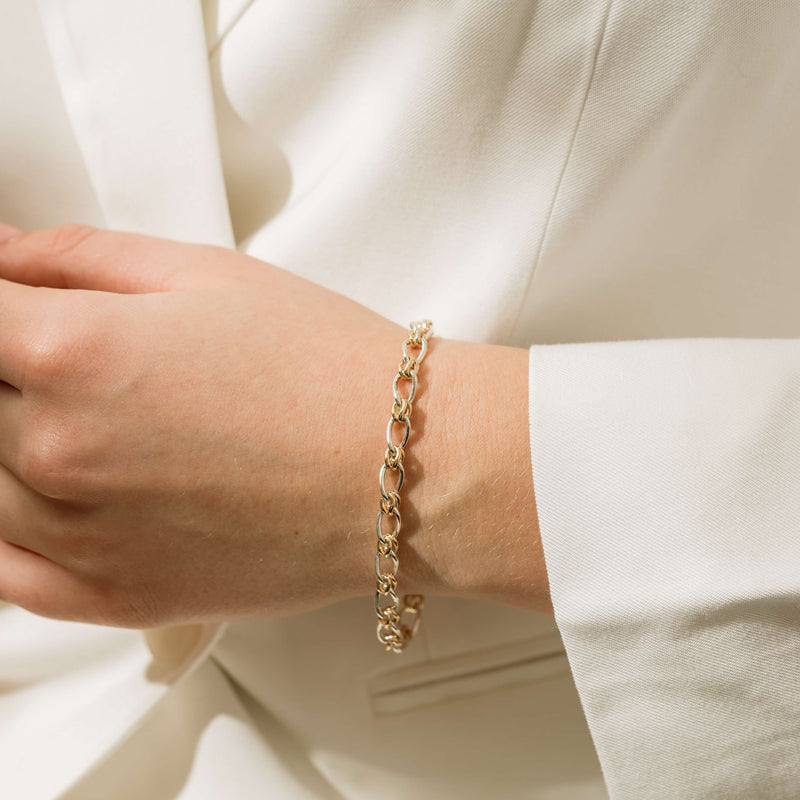9ct Yellow Gold & Sterling Silver Twist Cable and Knot Bracelet-Bracelet-Walker & Hall