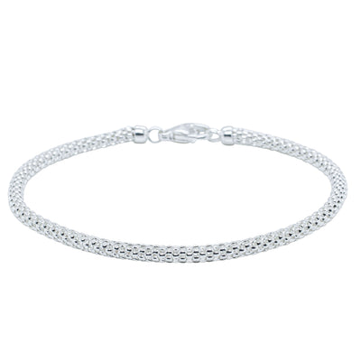 Sterling Silver Panda Link Bracelet-Bracelet-Walker & Hall
