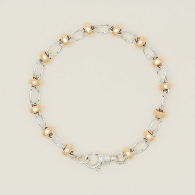 9ct Yellow Gold & Sterling Silver Belcher Bracelet - Bracelet - Walker & Hall