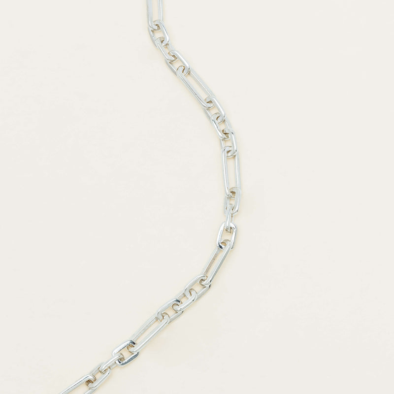 Sterling Silver Paperclip Figaro Bracelet - Bracelet - Walker & Hall