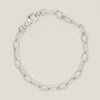 Sterling Silver Twisted & Rectangular Link Bracelet