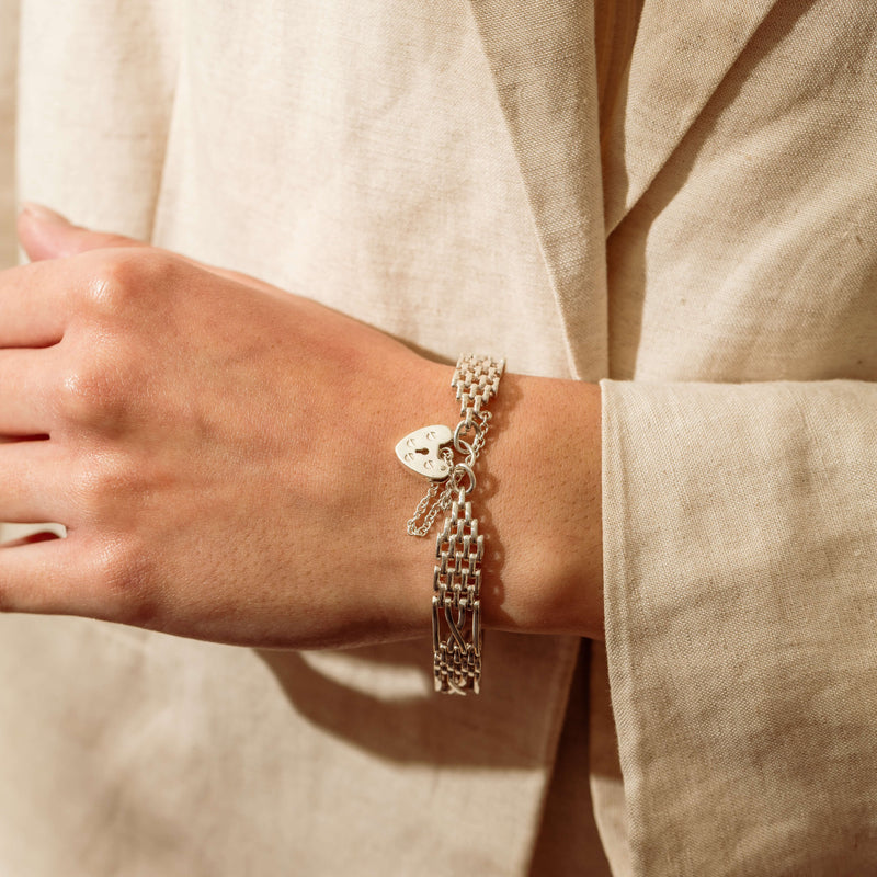 Deja Vu Sterling Silver Gate Bracelet with Padlock