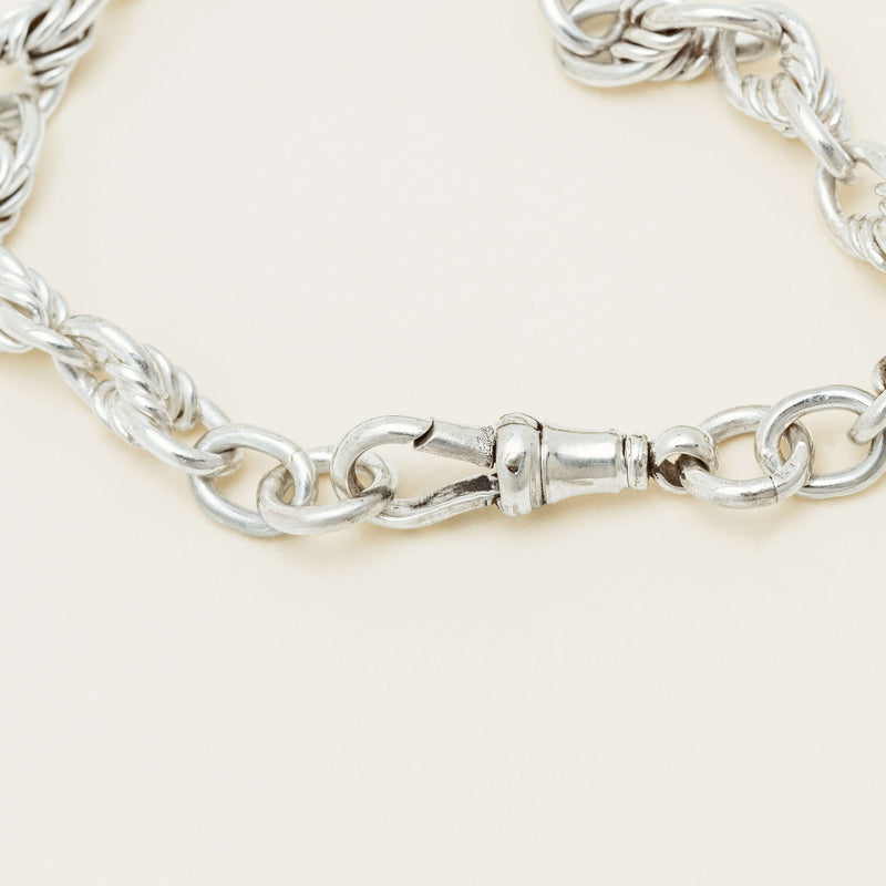 Deja Vu Sterling Silver Prince of Wales Link Bracelet