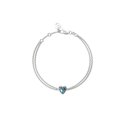 SGC x W&H London Blue Topaz Love Claw Bracelet - Silver - Necklace - Walker & Hall