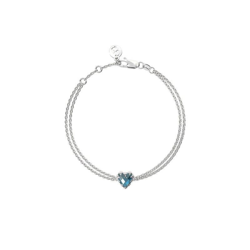 SGC x W&H London Blue Topaz Love Claw Bracelet - Silver - Necklace - Walker & Hall