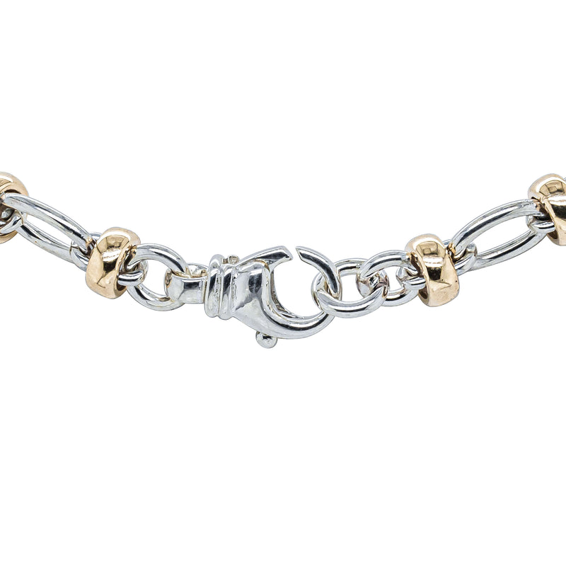9ct Yellow Gold & Sterling Silver Belcher Bracelet - Bracelet - Walker & Hall