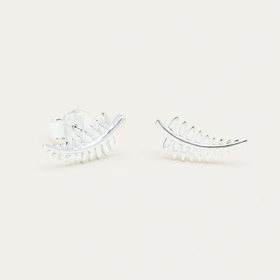 Sterling Silver Fern Earrings - Earrings - Walker & Hall