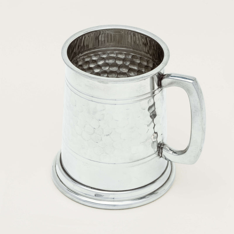 English Pewter Half Pint Hammered Tankard -  - Walker & Hall