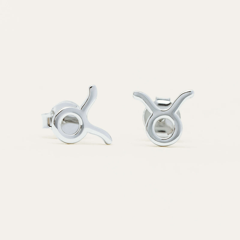 Sterling Silver Noted Zodiac Stud Earrings - Earrings - Walker & Hall