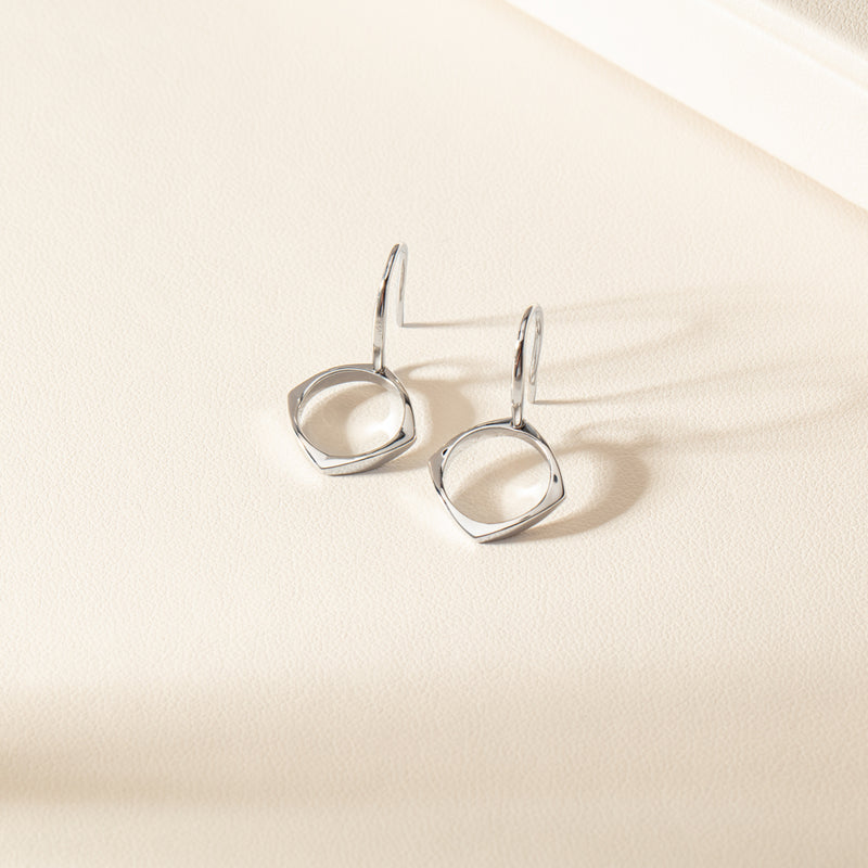 Sterling Silver Eos Hook Earrings-Earrings-Walker & Hall