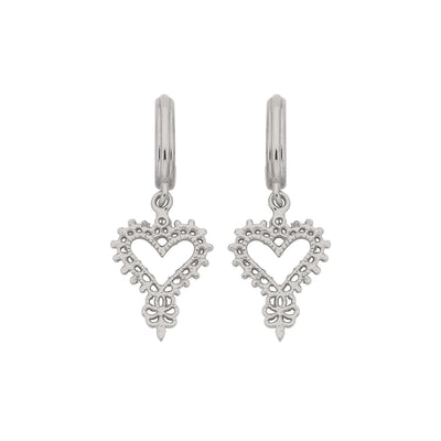 Zoe & Morgan Mini Gypsy Heart Earrings - Sterling Silver - Earrings - Walker & Hall