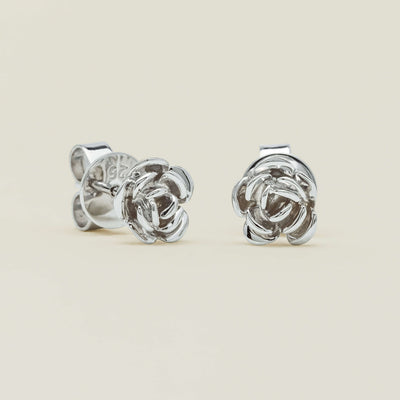 Sterling Silver Albertine Rose Stud Earrings - Earrings - Walker & Hall