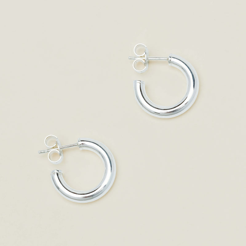 Sterling Silver Hoop Stud Earrings - Earrings - Walker & Hall