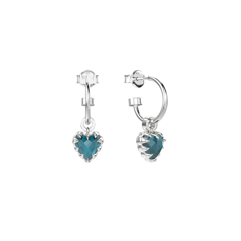 SGC x W&H London Blue Topaz Love Claw Earrings - Silver - Earrings - Walker & Hall
