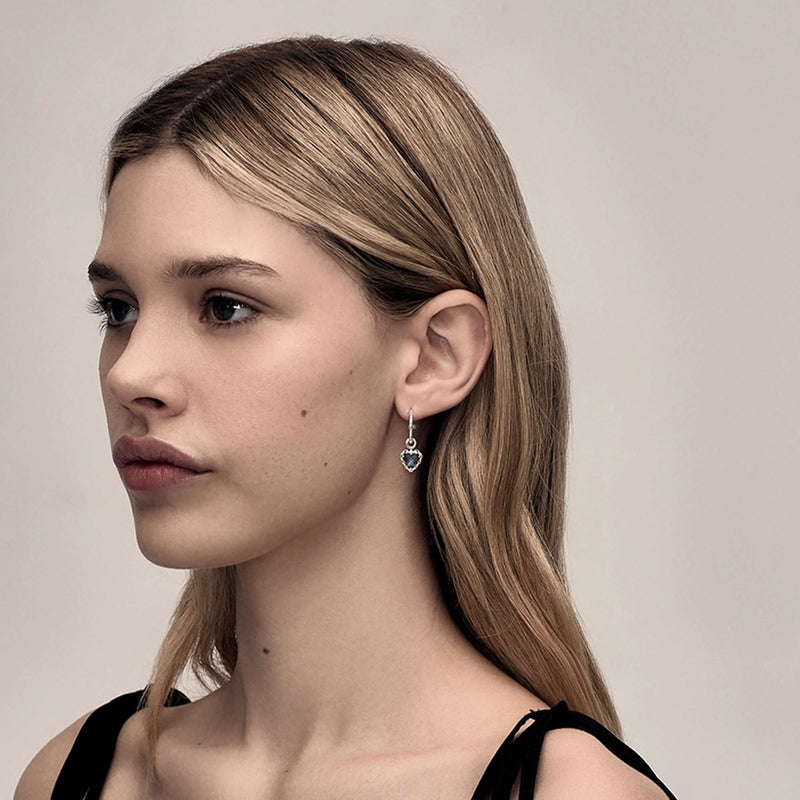 SGC x W&H London Blue Topaz Love Claw Earrings - Silver - Earrings - Walker & Hall