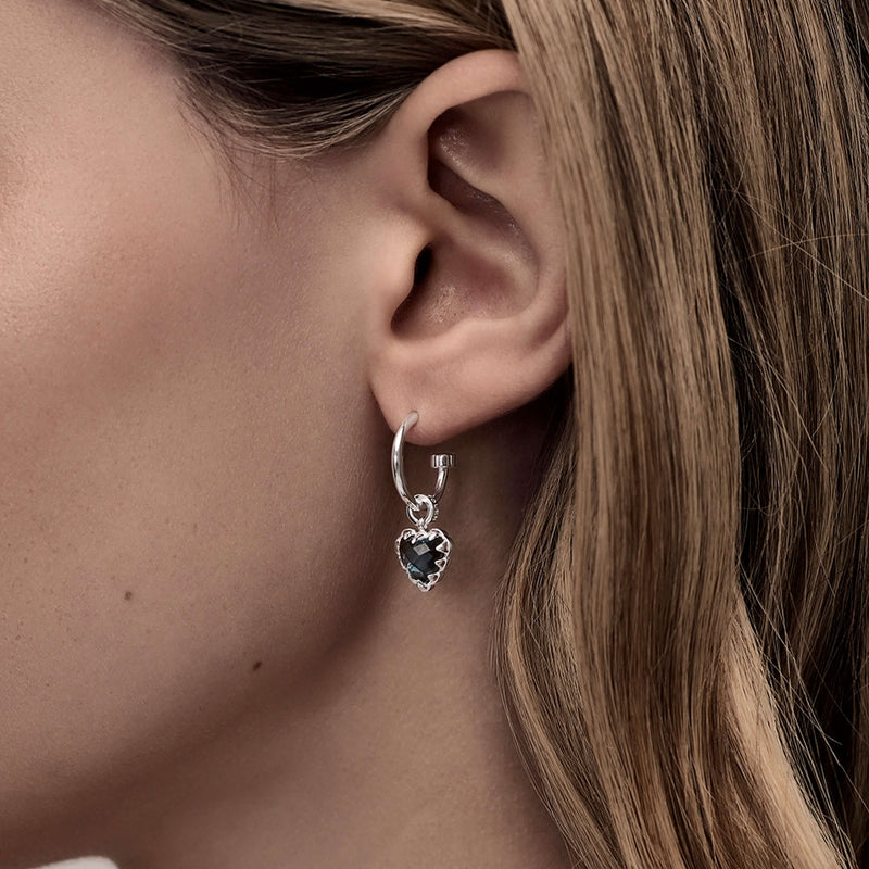 SGC x W&H London Blue Topaz Love Claw Earrings - Silver - Earrings - Walker & Hall