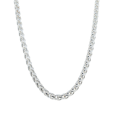 Sterling Silver 5mm Wheat Chain-Necklace-Walker & Hall